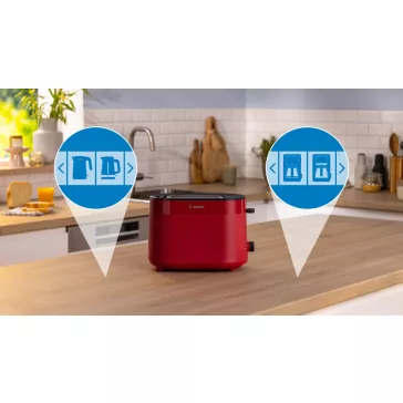 BOSCH TAT2M124 Kompakt kenyérpirító | 970 W | Piros