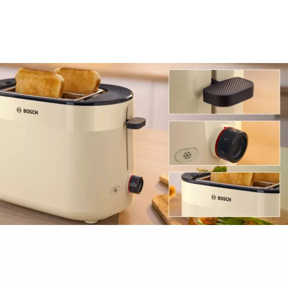 BOSCH TAT2M127 Kompakt kenyérpirító | 970 W | Bézs