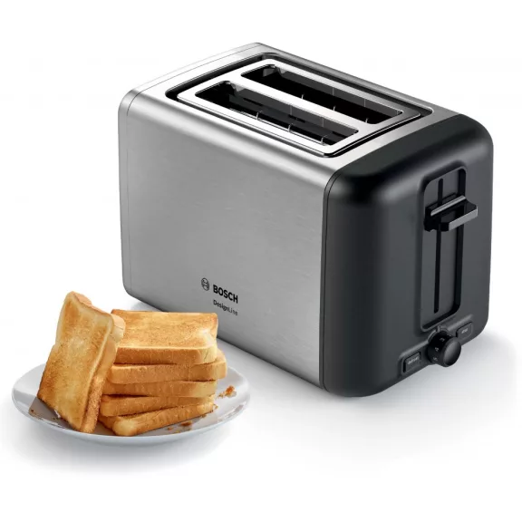 BOSCH TAT3P420 Kompakt kenyérpirító | DesignLine | 970 W | Nemesacél