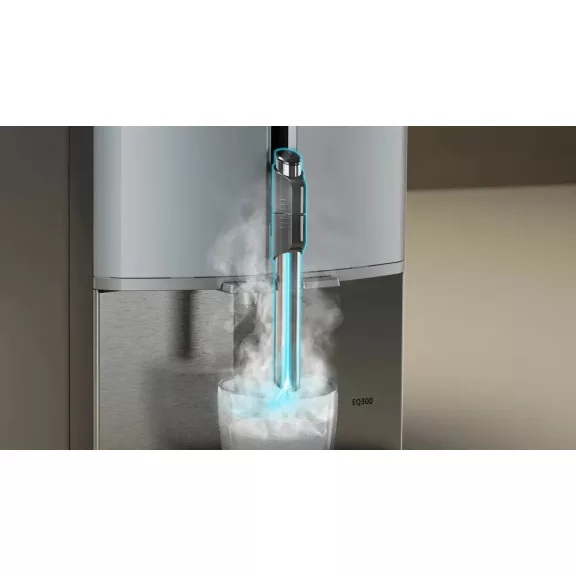 SIEMENS TF305E04 Teljesen automata kávéfőző |  EQ300 |  Titán/Fekete | Kivehető víztartály | 15 bar