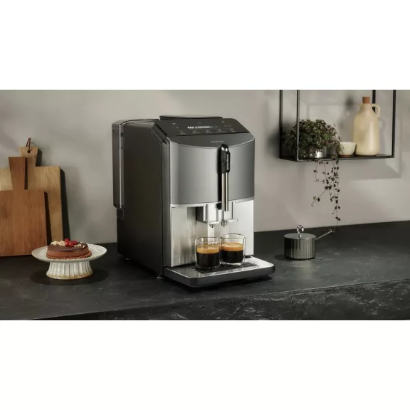 SIEMENS TF305E04 Teljesen automata kávéfőző |  EQ300 |  Titán/Fekete | Kivehető víztartály | 15 bar