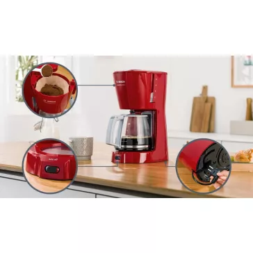 BOSCH TKA3A034 Kávéfőző | CompactClass Extra | Piros