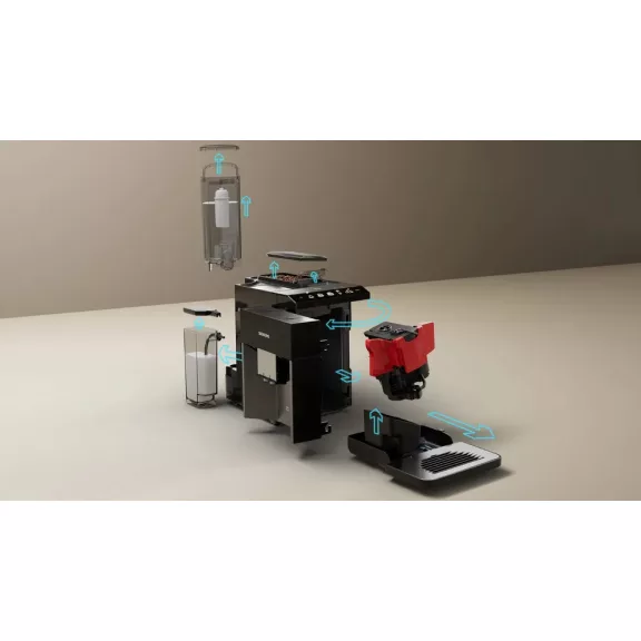 SIEMENS TQ518RX3 Teljesen automata kávéfőző | EQ500 | Sötét inox | Kivehető víztartály | 15 bar