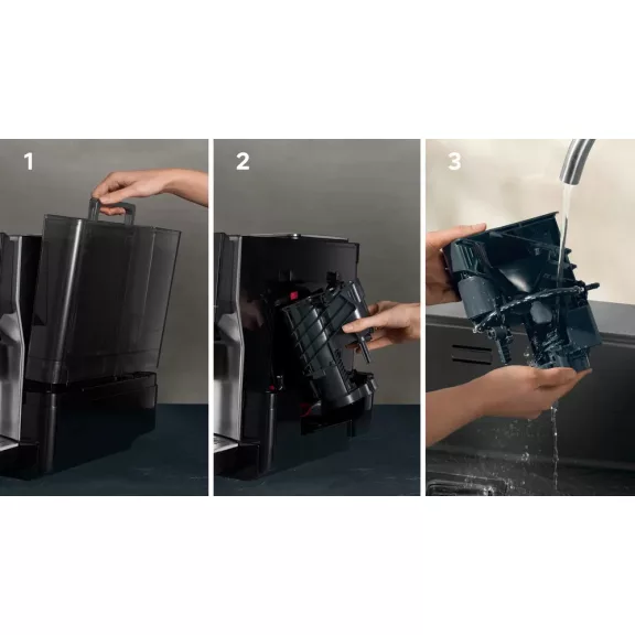 SIEMENS TQ717R03 Teljesen automata kávéfőző | EQ700 | Nemesacél/Fekete | Kivehető víztartály | 19 bar