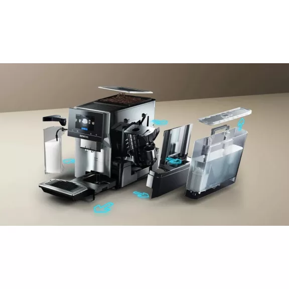 SIEMENS TQ717R03 Teljesen automata kávéfőző | EQ700 | Nemesacél/Fekete | Kivehető víztartály | 19 bar