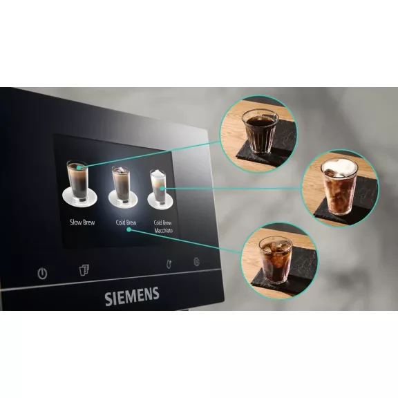 SIEMENS TQ717R03 Teljesen automata kávéfőző | EQ700 | Nemesacél/Fekete | Kivehető víztartály | 19 bar