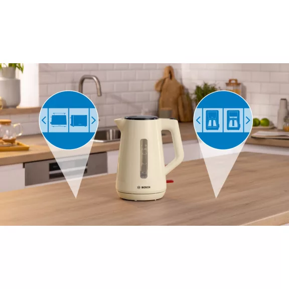 BOSCH TWK1M127 Vízforraló | MyMoment | 1.7 l | 2400 W | Bézs