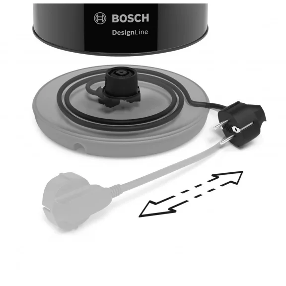 BOSCH TWK3P423 Vízforraló | DesignLine | 1.7 l | 2400 W | Fekete