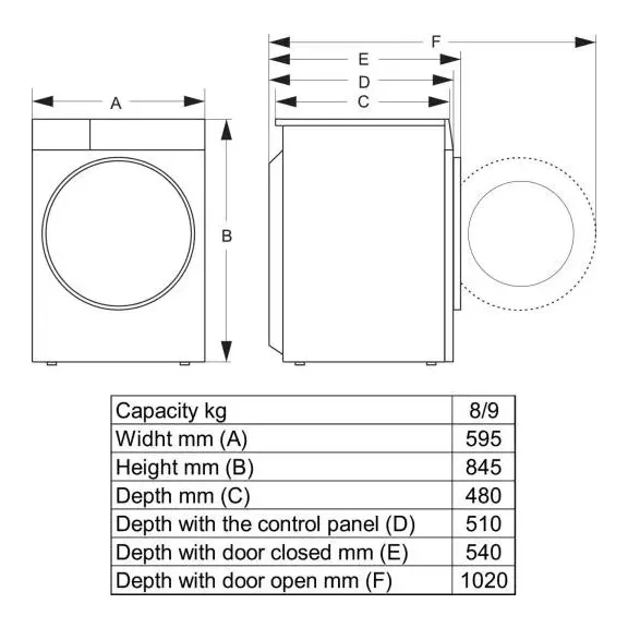 Hisense WF3S8043BW3 Elöltöltős mosógép