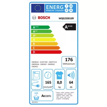   BOSCH WQG233D1BY Serie|6 Hőszívattyús kondenzációs szárítógép 